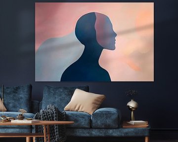 Abstract silhouet in zachte kleuren van Poster Art Shop
