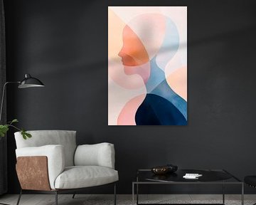 Abstracte silhouetten in zachte kleuren