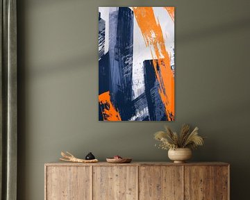 Paysage urbain abstrait en couleurs sur Poster Art Shop