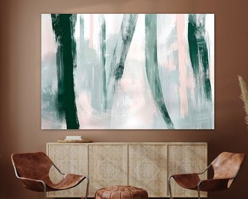 Abstract forest landscape in soft colours by Poster Art Shop