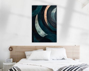 Abstract waves in dark colours by Poster Art Shop