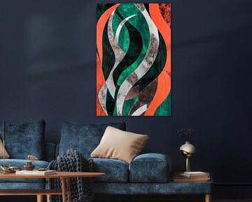 Abstract waves in vibrant colours by Poster Art Shop