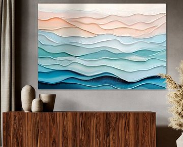 Abstract wave structure in soft tones by Poster Art Shop