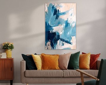 Abstract blue painting in watercolour tones by Poster Art Shop