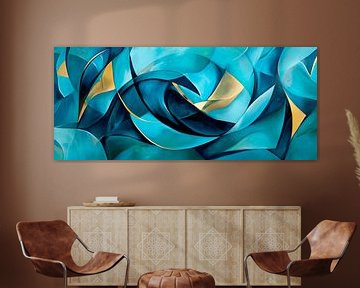 Abstract blue wave structure by Poster Art Shop