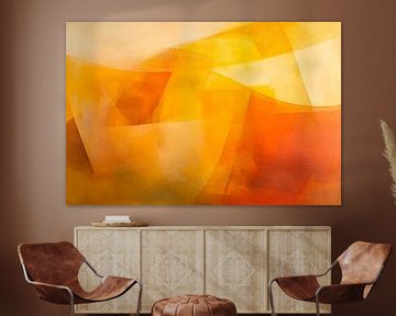 Abstracte warme kleuren in geel-rood van Poster Art Shop