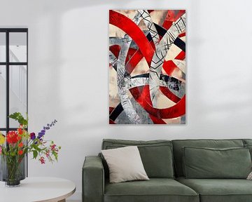 Abstract red and grey shapes by Poster Art Shop