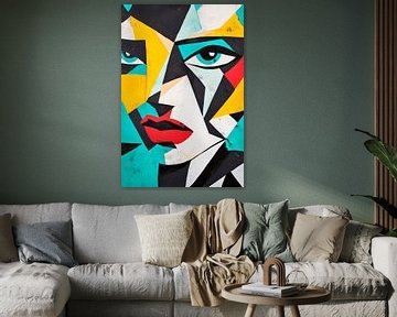 Abstract portret in een moderne stijl van Poster Art Shop