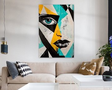 Abstract portrait in vivid colours by Poster Art Shop