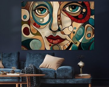 Abstract portrait in vivid colours by Poster Art Shop