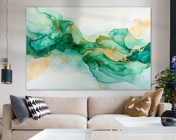 Aquarelle dans des tons verts doux sur Poster Art Shop