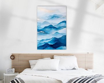 Mountain landscape in soft blue tones by Poster Art Shop