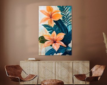 Blühende Lilien in leuchtenden Farben von Poster Art Shop