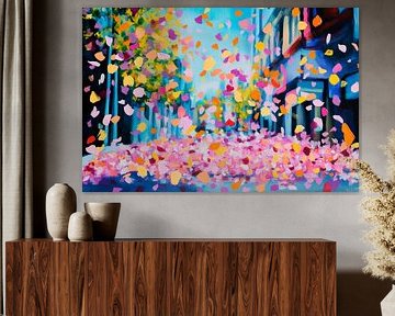 Blooming streets with colourful petals by Poster Art Shop