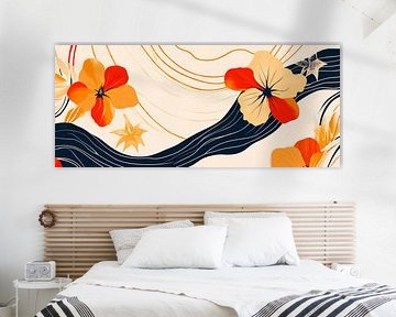 Blühendes Muster in warmen Farben von Poster Art Shop