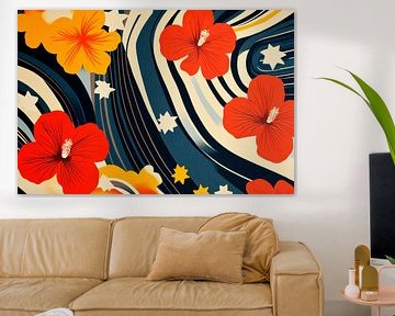 Floral pattern with vibrant colours by Poster Art Shop