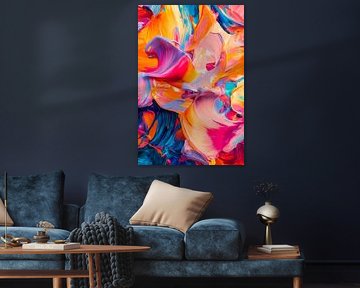 Colourful acrylic painting in fluid swing by Poster Art Shop