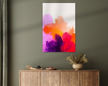 Kleurrijke aquarellen op canvas