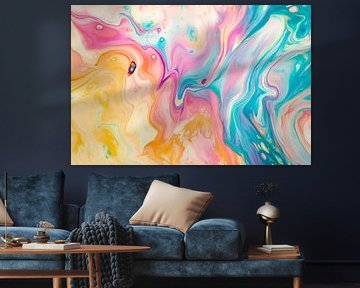 Colourful watercolour fluid art mixture by Poster Art Shop