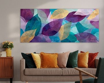Colourful leaves on soft colours by Poster Art Shop