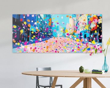 Colourful petals in the city by Poster Art Shop