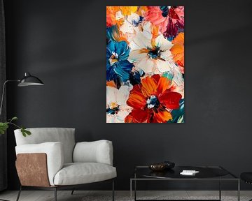 Bunte Blumenaquarelle in Farbexplosion von Poster Art Shop