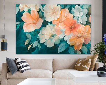 Bunte Blumen in sanften Farbtönen von Poster Art Shop
