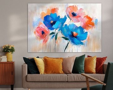 Colourful flowers in soft colours by Poster Art Shop