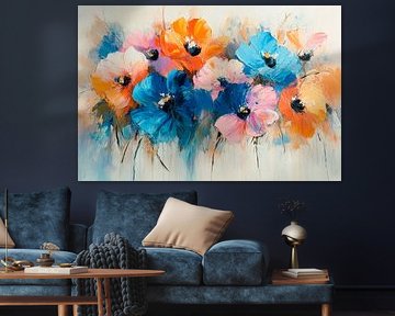 Colourful sea of flowers in pastel colours by Poster Art Shop