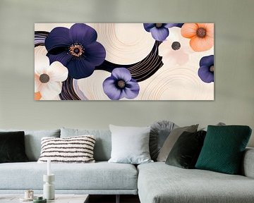 Colourful floral patterns on a soft background by Poster Art Shop