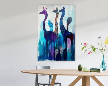 Des girafes colorées au design moderne sur Poster Art Shop