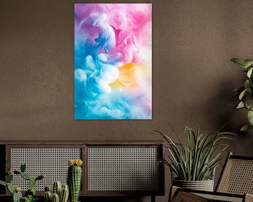 Colourful clouds of smoke in soft colours by Poster Art Shop