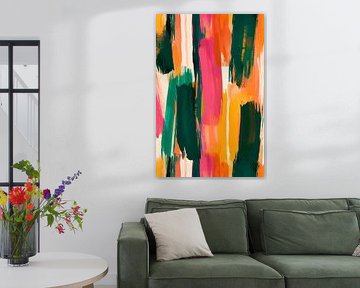 Kleurrijke penseelstreken op canvas