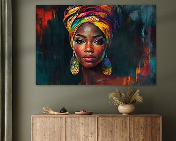 Colourful beauty with a headscarf by Poster Art Shop