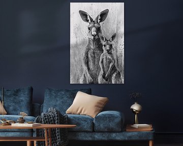 Portrait of kangaroo and cub