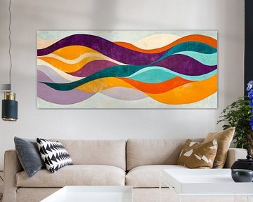 Kleurrijke golven in harmonieuze kleuren van Poster Art Shop