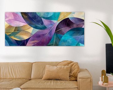 Colourful abstract leaves in art style by Poster Art Shop