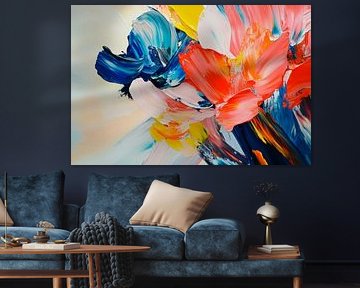 Kleurrijk abstract bloemenschilderij