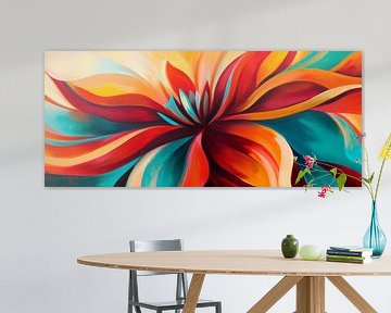 Colourful abstract flower shape in focus by Poster Art Shop
