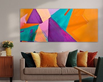 Colourful abstract geometry on canvas by Poster Art Shop