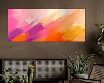 Colourful abstract painting in pastel colours by Poster Art Shop