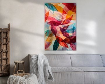 Colourful transparent leaves in the wind by Poster Art Shop