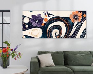 Colourful floral spiral pattern decoration by Poster Art Shop