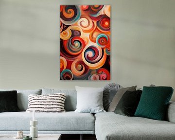 Colourful spiral abstract shapes by Poster Art Shop