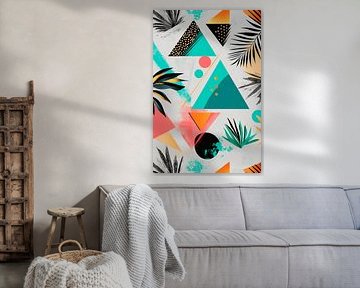 Colourful geometric plant patterns by Poster Art Shop