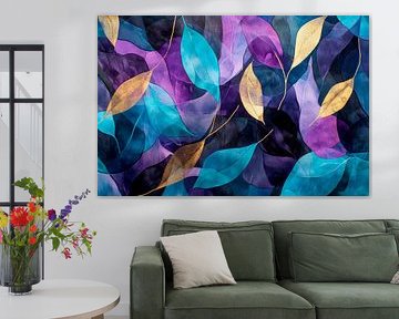 Colourful transparent leaf pattern by Poster Art Shop