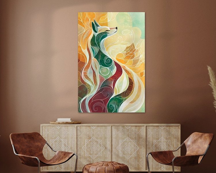 Voorbeeld van het werk in een kamer