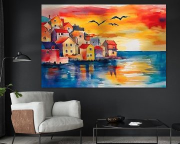 Het kleurenspel aan de kust van Poster Art Shop