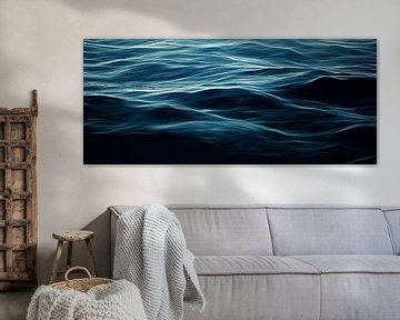Des vagues sombres dans une eau calme sur Poster Art Shop