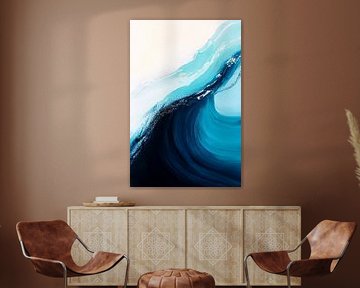 Dynamic water wave in blue tones by Poster Art Shop